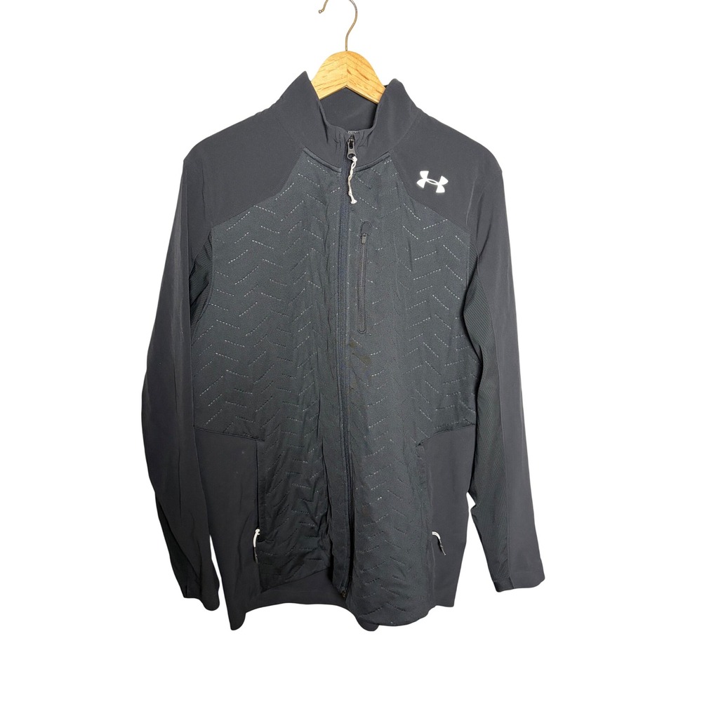 Under Armour ColdGear Reactor Hybrid Jacket Mens Medium Black Full Zip Pockets